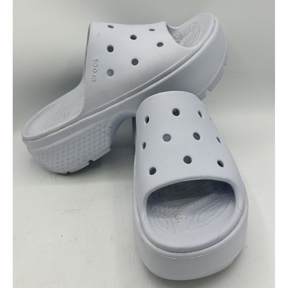 Crocs Siren Heeled Chunky Platform Clogs White Women's Size 9 - Picture 1 of 5